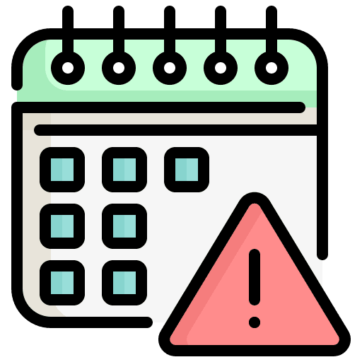 Due date caution calendar time icon
