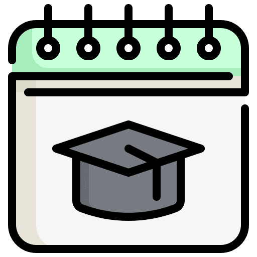 Calendar time graduate graduation cap icon Calendar time graduate graduation cap icon