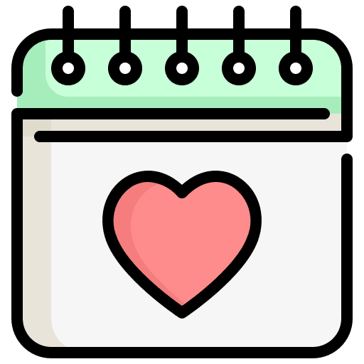 Love love heart romantic date icon