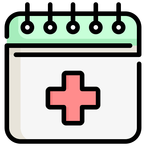 Medical checkup cross calendar time and date icon Medical checkup cross calendar time and date icon
