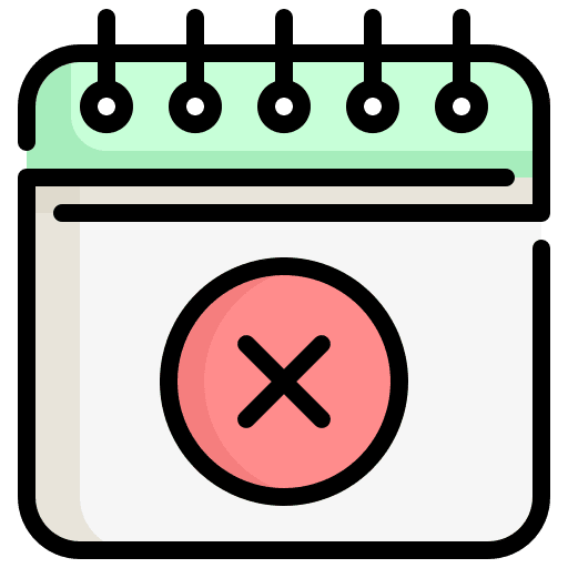 Calendar time and date cross date icon Calendar time and date cross date icon