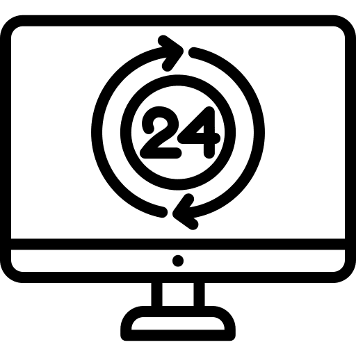 24 hours time management time computer icon