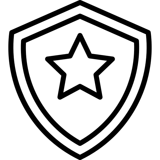 Shield protection star badge icon