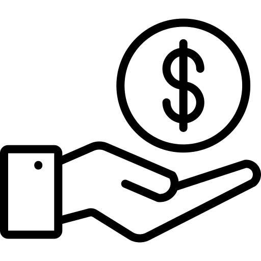 Money hand business and finance savings icon