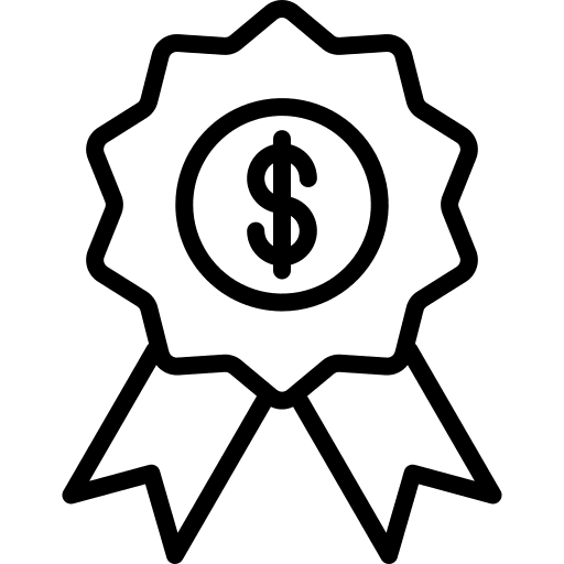 Quality commerce and shopping winner competition icon