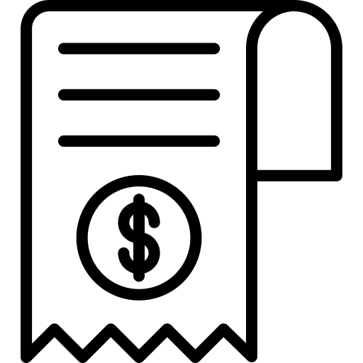 Receipt invoice billing bill icon
