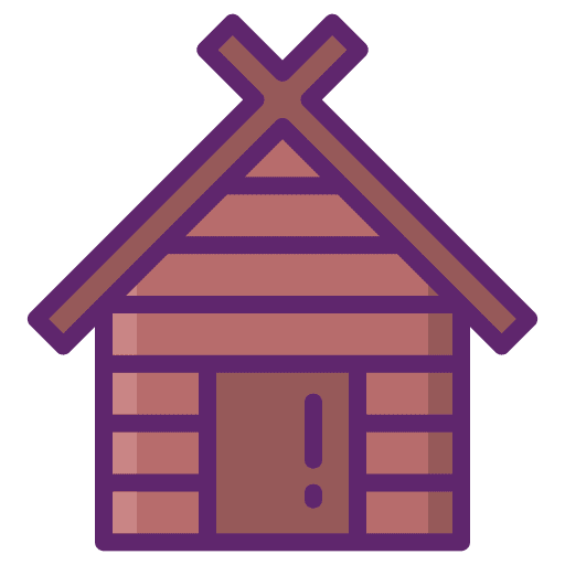 Hut house architecture and city viking icon