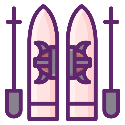 Skis sports and competition skis equipment icon