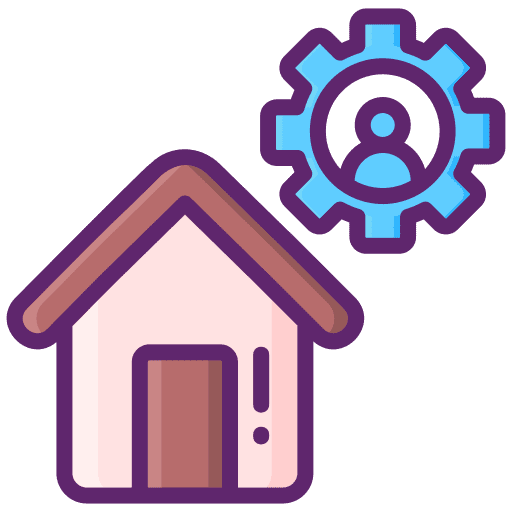 Home in home service support assistance icon