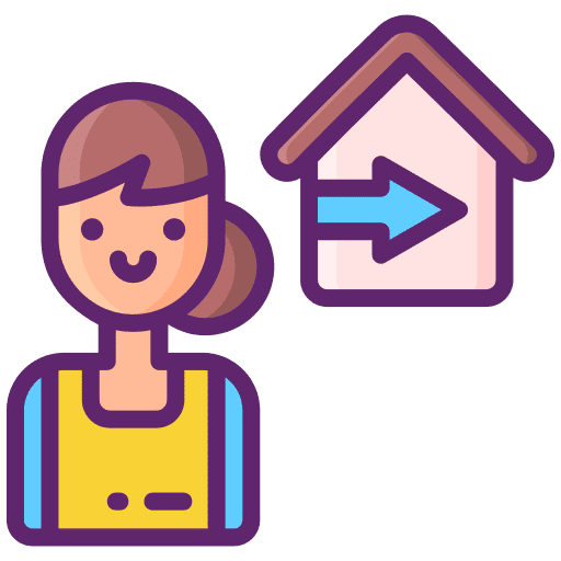 Worker ihss woman in home service icon