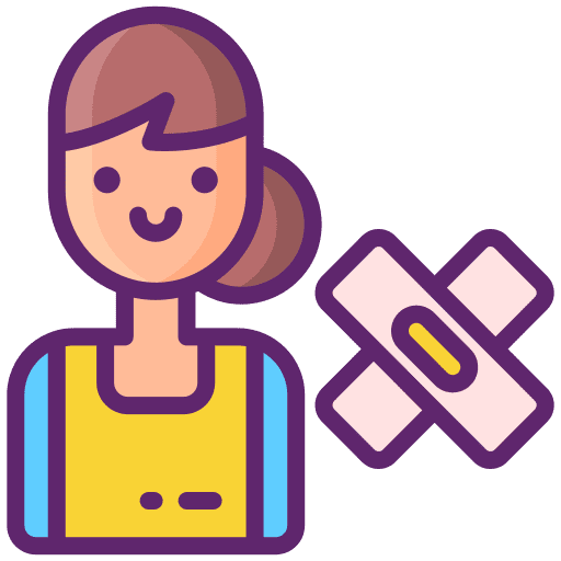 Caregiver support woman wound icon