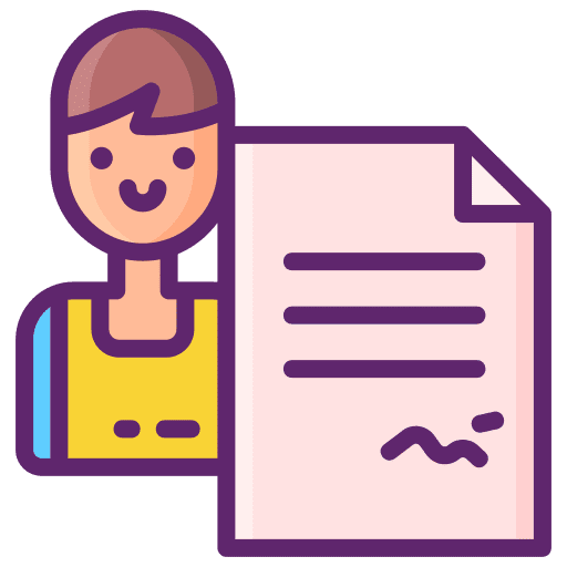 Contract support man contract icon