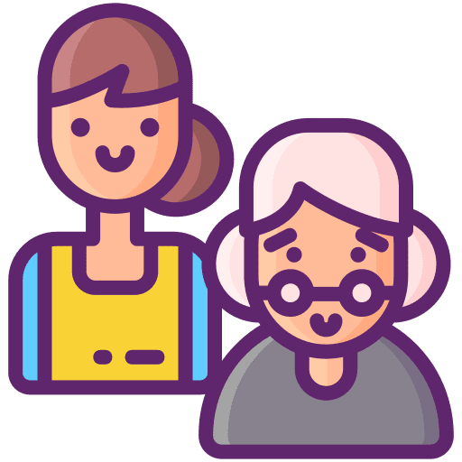 Medical assistance old people ihss woman icon
