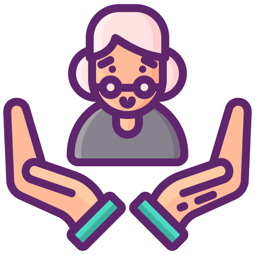 Recipient old woman care icon