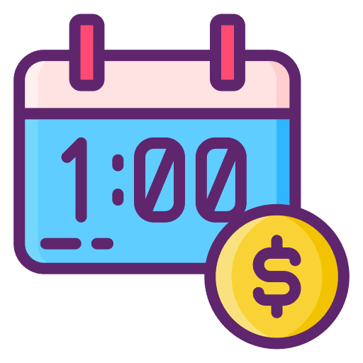 Cost rate schedule financial icon