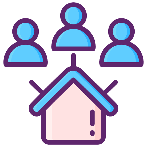 Home connection people team icon