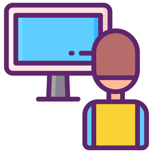 Webinar online service communications icon