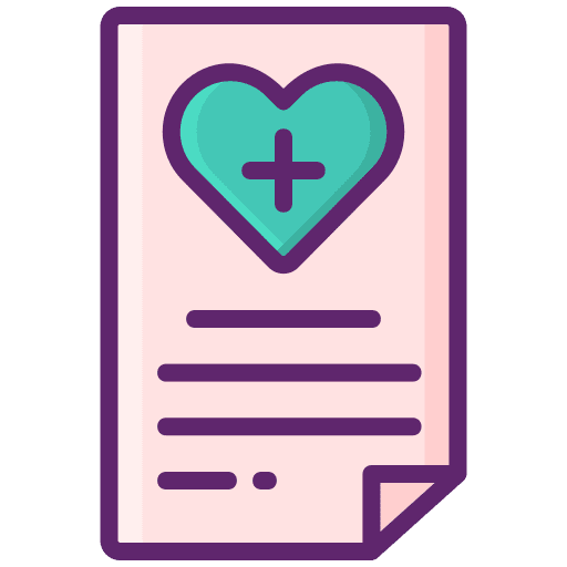 Document heart health medical service icon