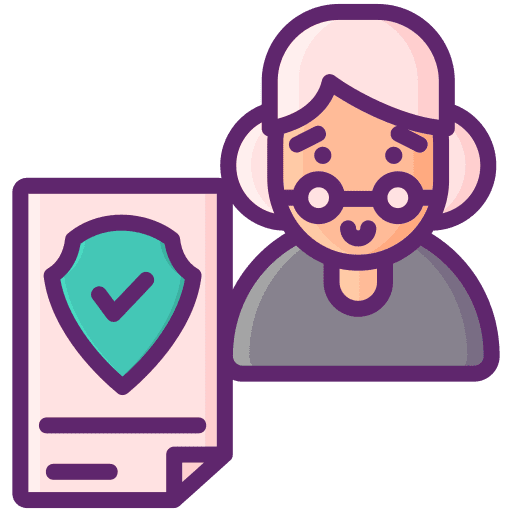 Policy old people document health insurance icon