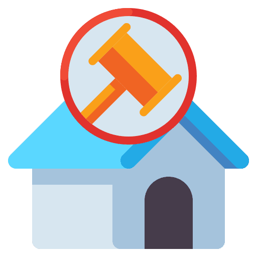 Auctions real estate home business and finance icon