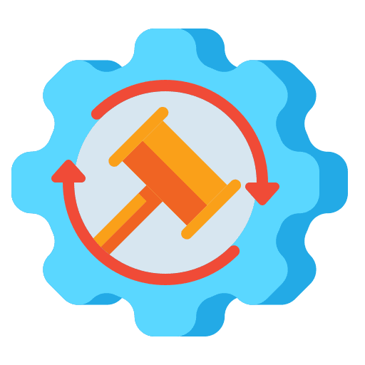 Auctions business and finance auctions offer icon