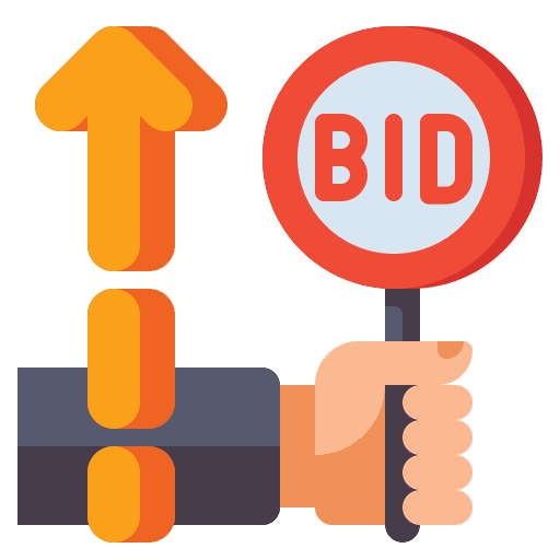 Bid trade bid auctions icon