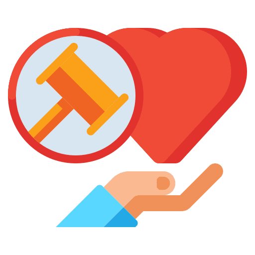 Charity auction business and finance help icon