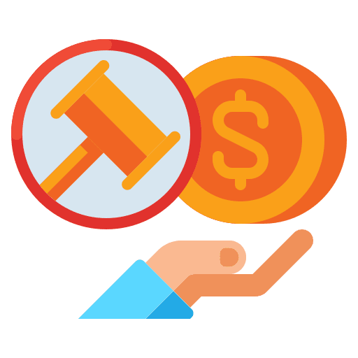 Fundraiser auction auctions bid icon