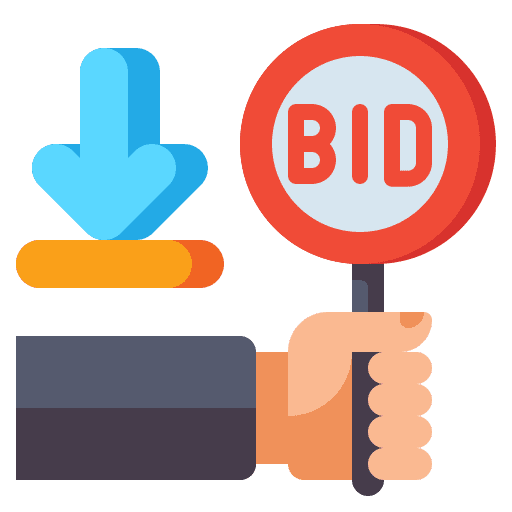 Auction auctions auctioner minimum icon