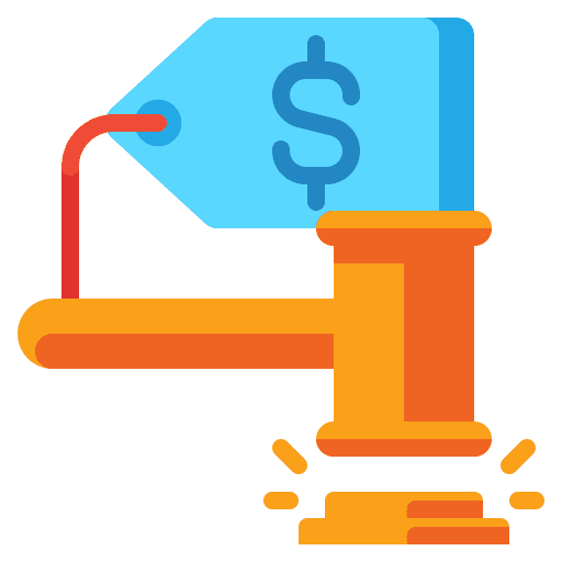 Auction hammer business and finance buy commerce and shopping icon