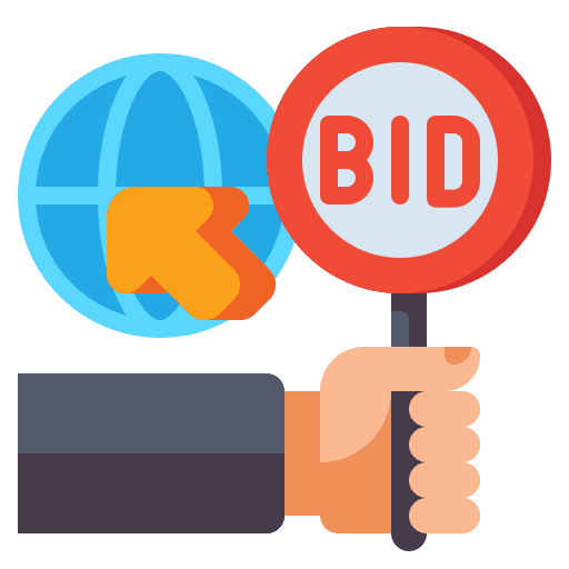 Online store website bid auctioner icon