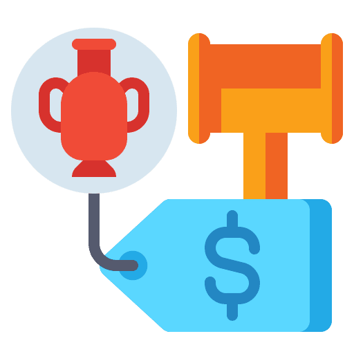 Reserved trade auction bid icon