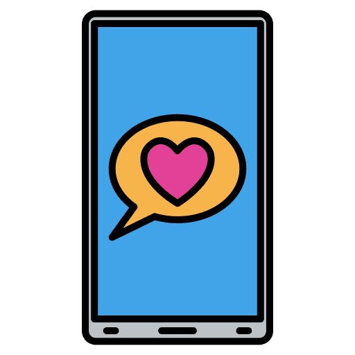 Handphone heart handphone greeting icon