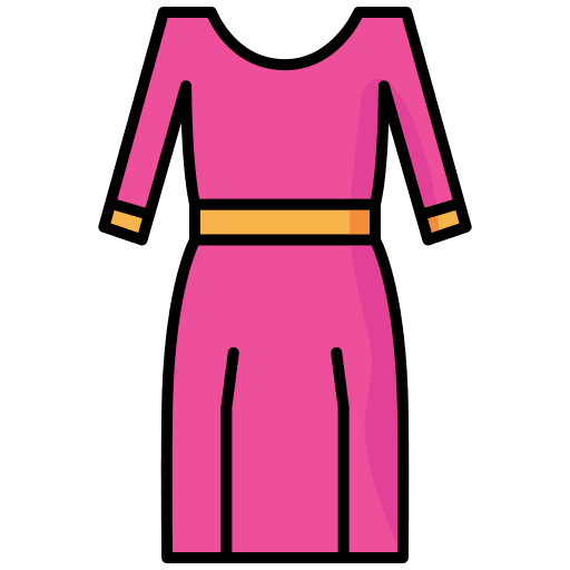 Long dress fashion elegant dress icon
