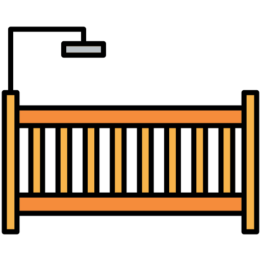 Baby bed childhood kid and baby cot icon Baby bed childhood kid and baby cot icon
