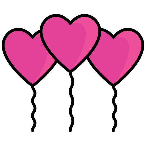 Balloons heart birthday and party love icon Balloons heart birthday and party love icon