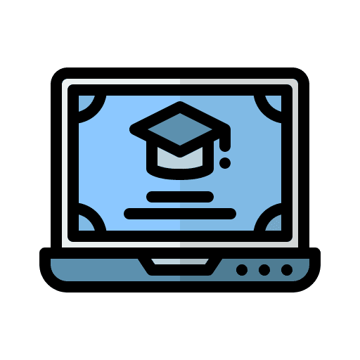 Certificate diploma elearning computer icon