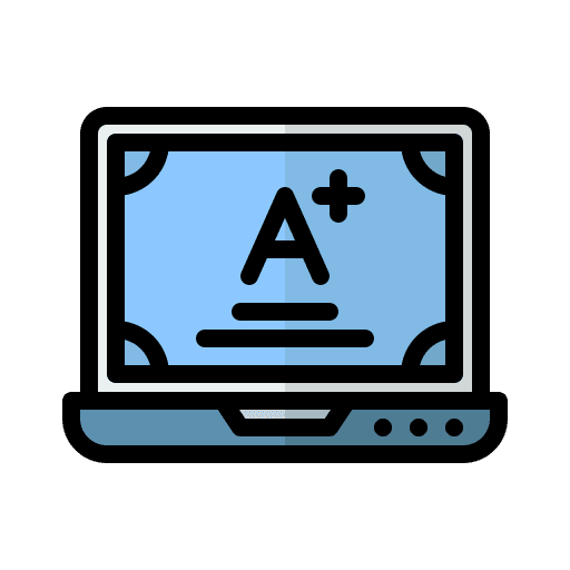 Grade exam elearning education icon