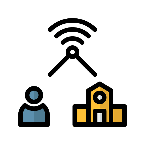 Online learning wifi digital learning student icon