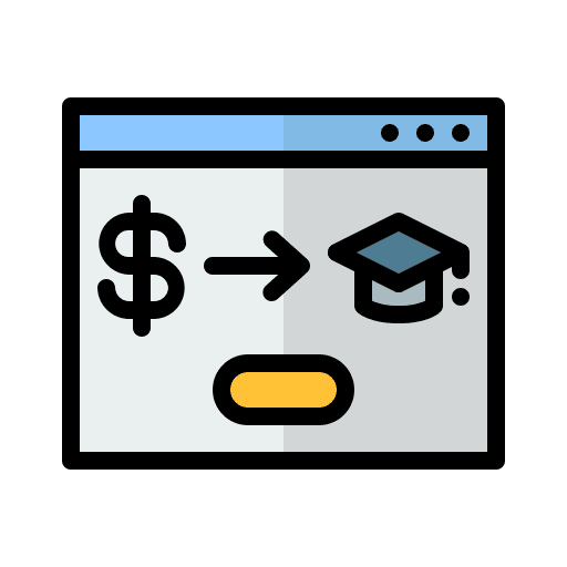 Tuition graduation hat online learning browser icon