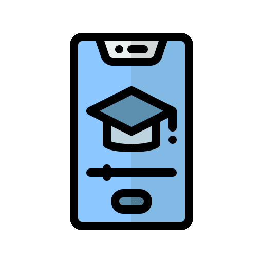 Online learning elearning smartphone education icon Online learning elearning smartphone education icon