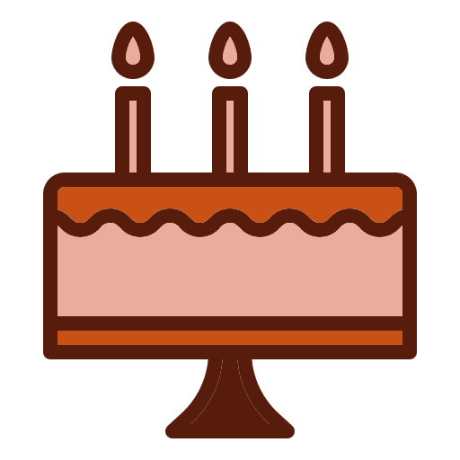 Birthday cake candles bakery birthday and party icon