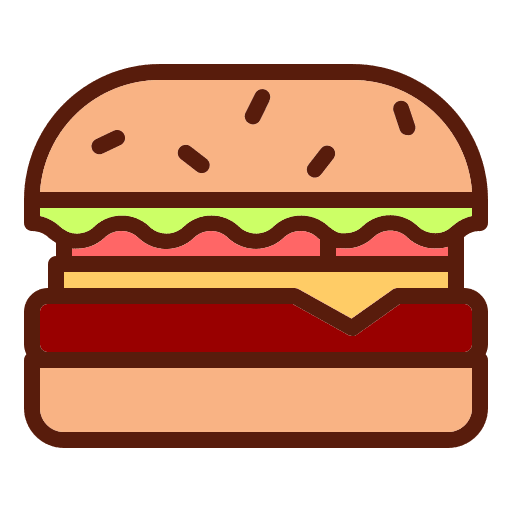 Burger food and restaurant bread food icon