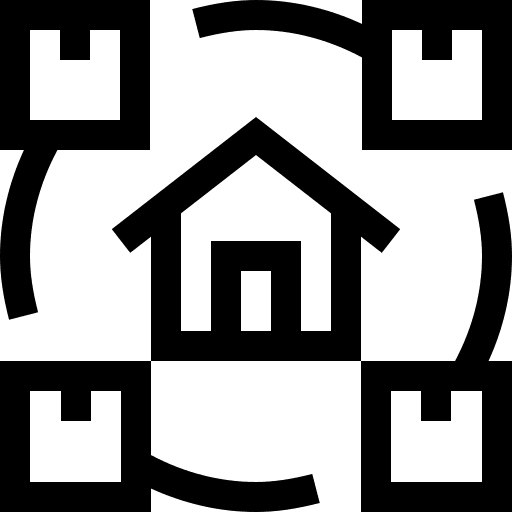 Distribution delivery box distribution network icon