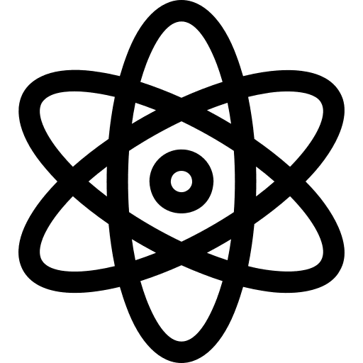 Atom react physics education icon