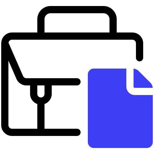 Briefcase working document suitcase icon