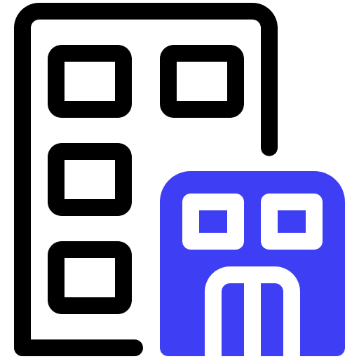 Company headquarter architecture and city office icon