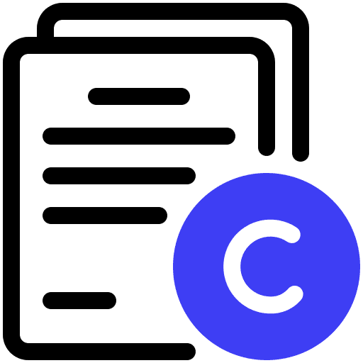 Copyright license article files and folders icon