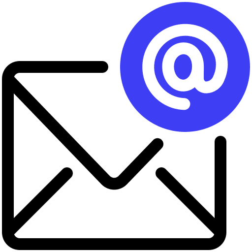 Email envelope at sign email icon