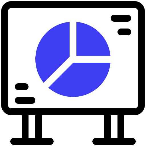 Presentation pie chart business analysis icon